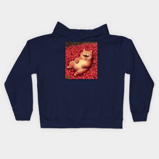 Berrylicious Retro Whiskers: Kitschy Cats and Sweet Berries Kids Hoodie